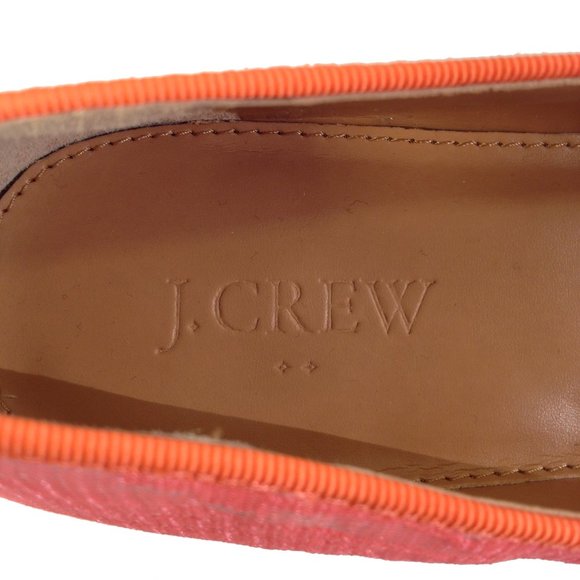 J CREW FACTORY LACE UPTOWN BALLET FLATS LOW HEEL FLAMINGO NEON ORANGE 9.5 EASTER - Picture 10 of 16